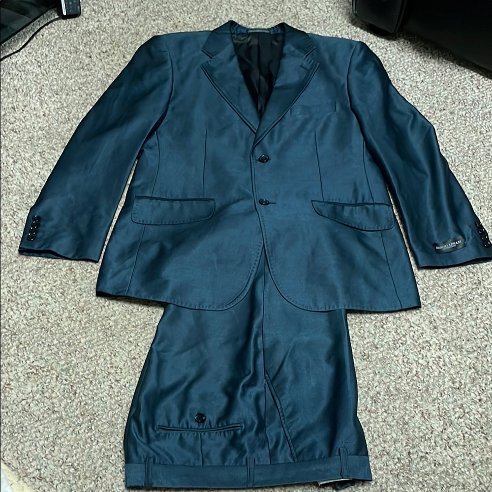 Giorgio Armani Blue Tailored Suit Classic Elegance